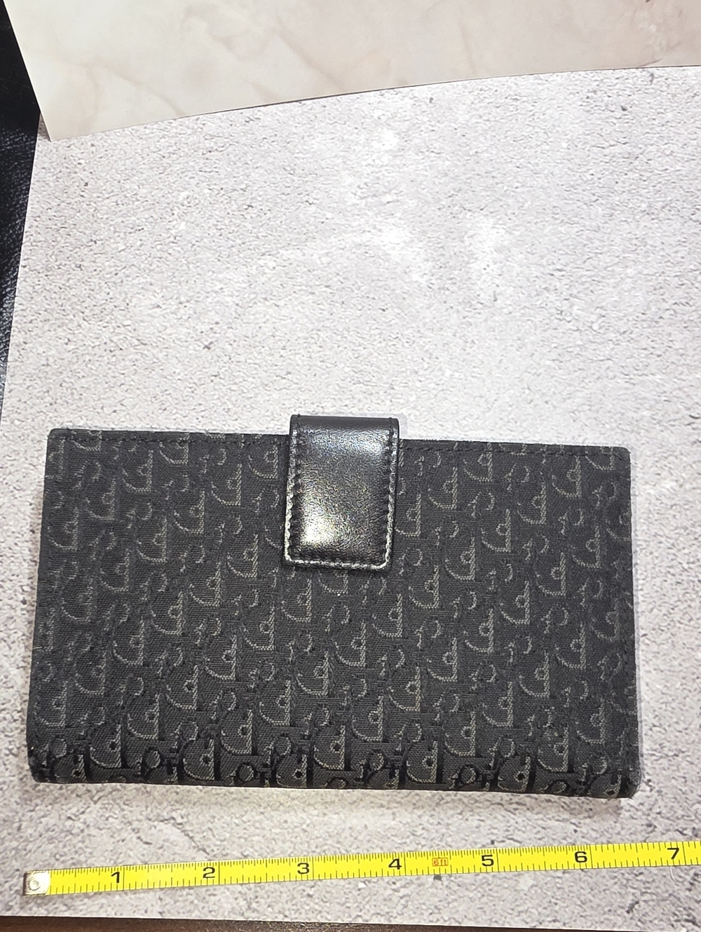 Dior Black Logo Jacquard Continental Wallet with Silver Hardware - Picture 8 of 17